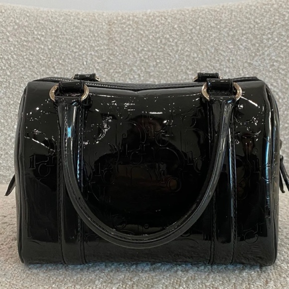 Authentic Pre-owned Dior Black Monogram Patent Leather Boston Bag - Picture 2 of 16